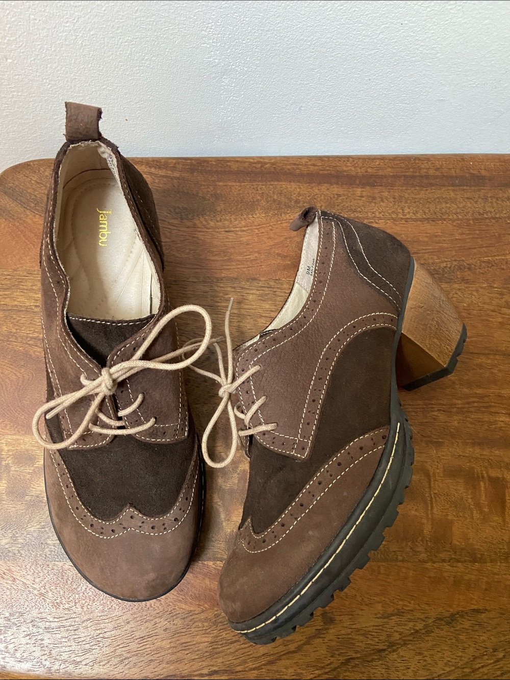 Jambu Women's Lace-up Heeled Oxford Shoes